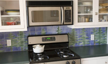 Maine Summer Home Ceramic Tile Kitchen Backsplash by George Woideck of Artisan Architectural Ceramics